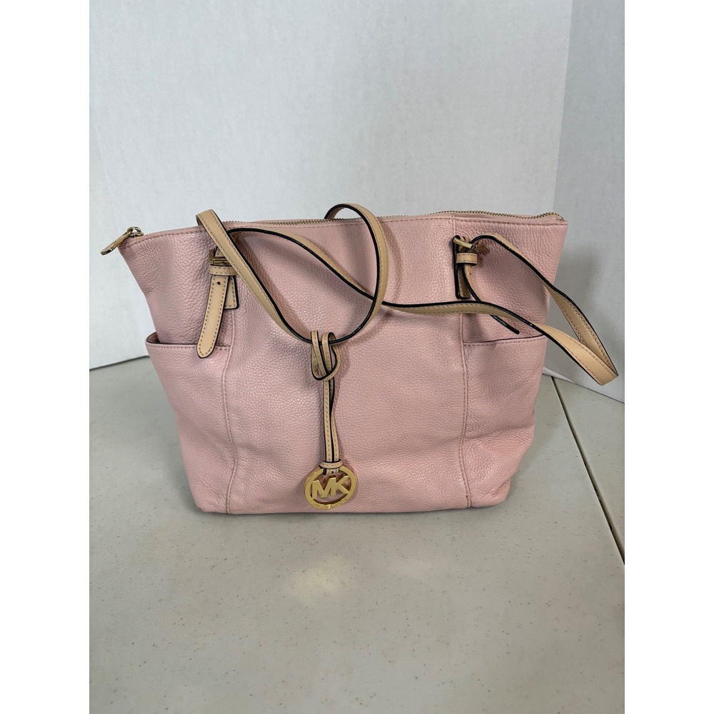 Michael Kors Pink Leather Tote‎ Bag Gold Tone Hardware Double Handles